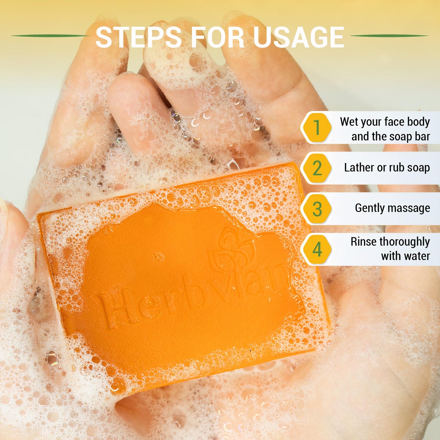 2 Pack Kojic Acid Turmeric-Lemongrass Soap Bar, Bath Body Soap, Anti-Acne Cleansing for All Type Skins with Vitamin C, Vitamin E, Olive Oil.